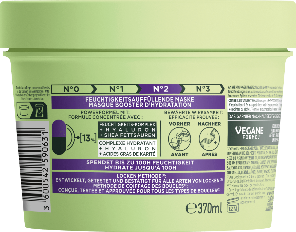 Haarmaske Locken Methode Feuchtigkeit, 370 ml