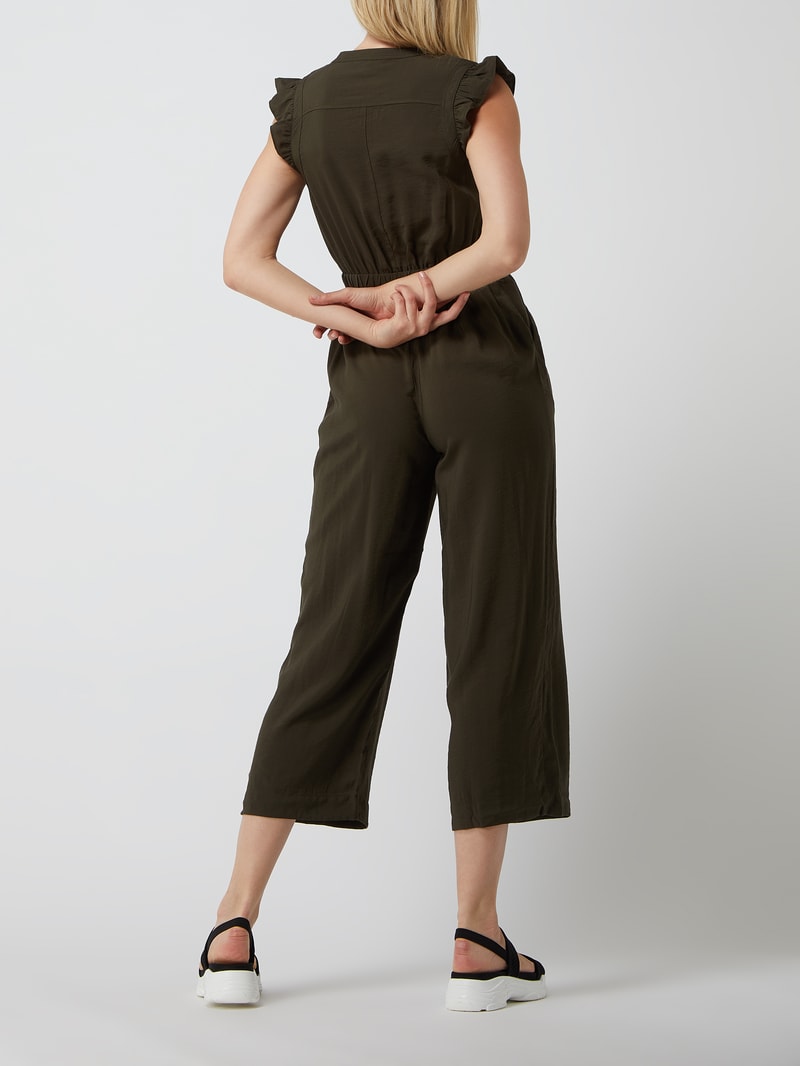 Jumpsuit aus Viskosemischung in olivgrün