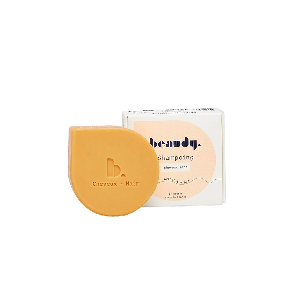 beaudy Shampoing Solide Cheveux Gras - Argile & Huile de Rosier Muscat - 75g Shampoing Solide