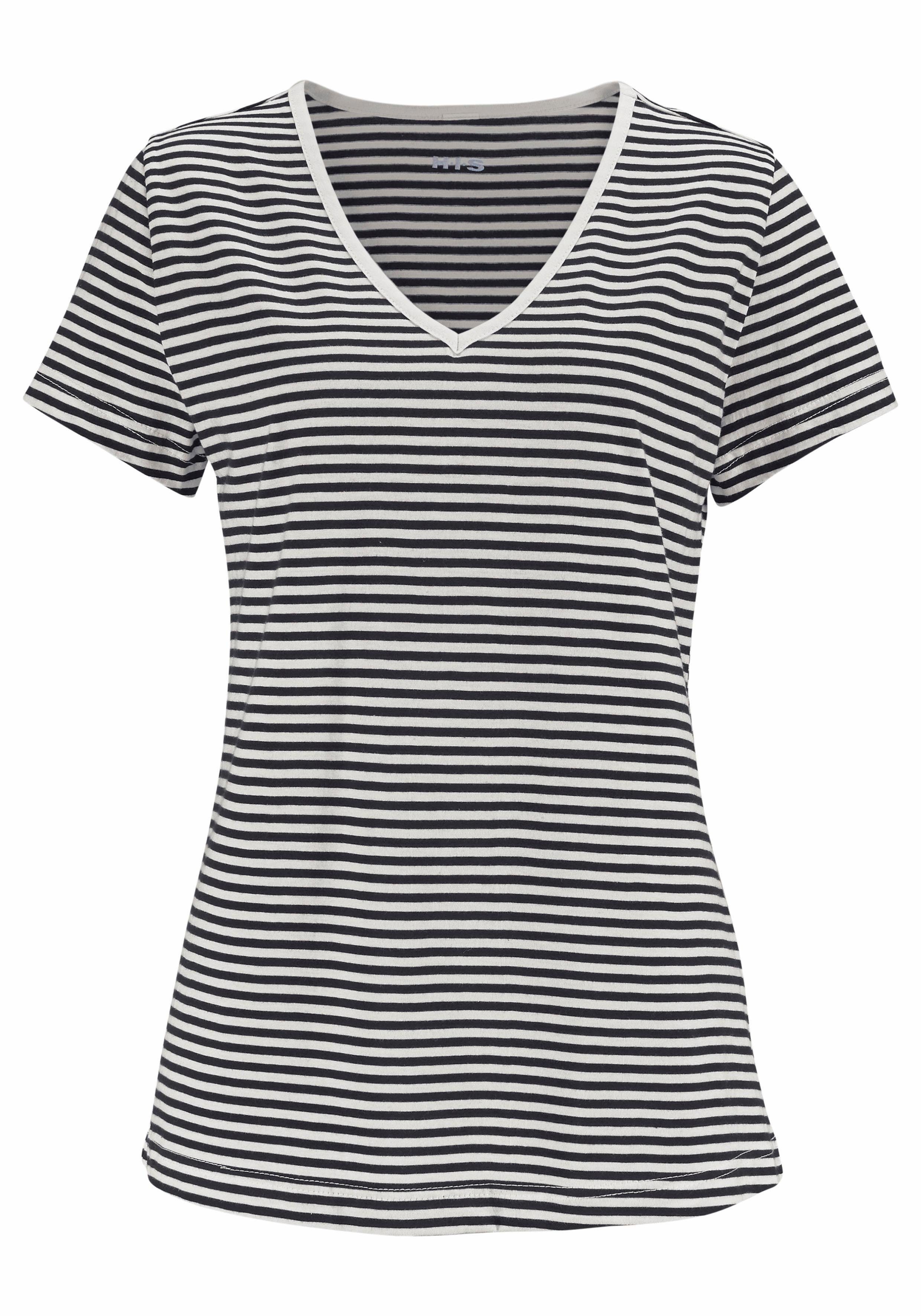 H.I.S Capri-Pyjama (2 tlg., 1 Stück) mit geringeltem T-Shirt und legerer Hose