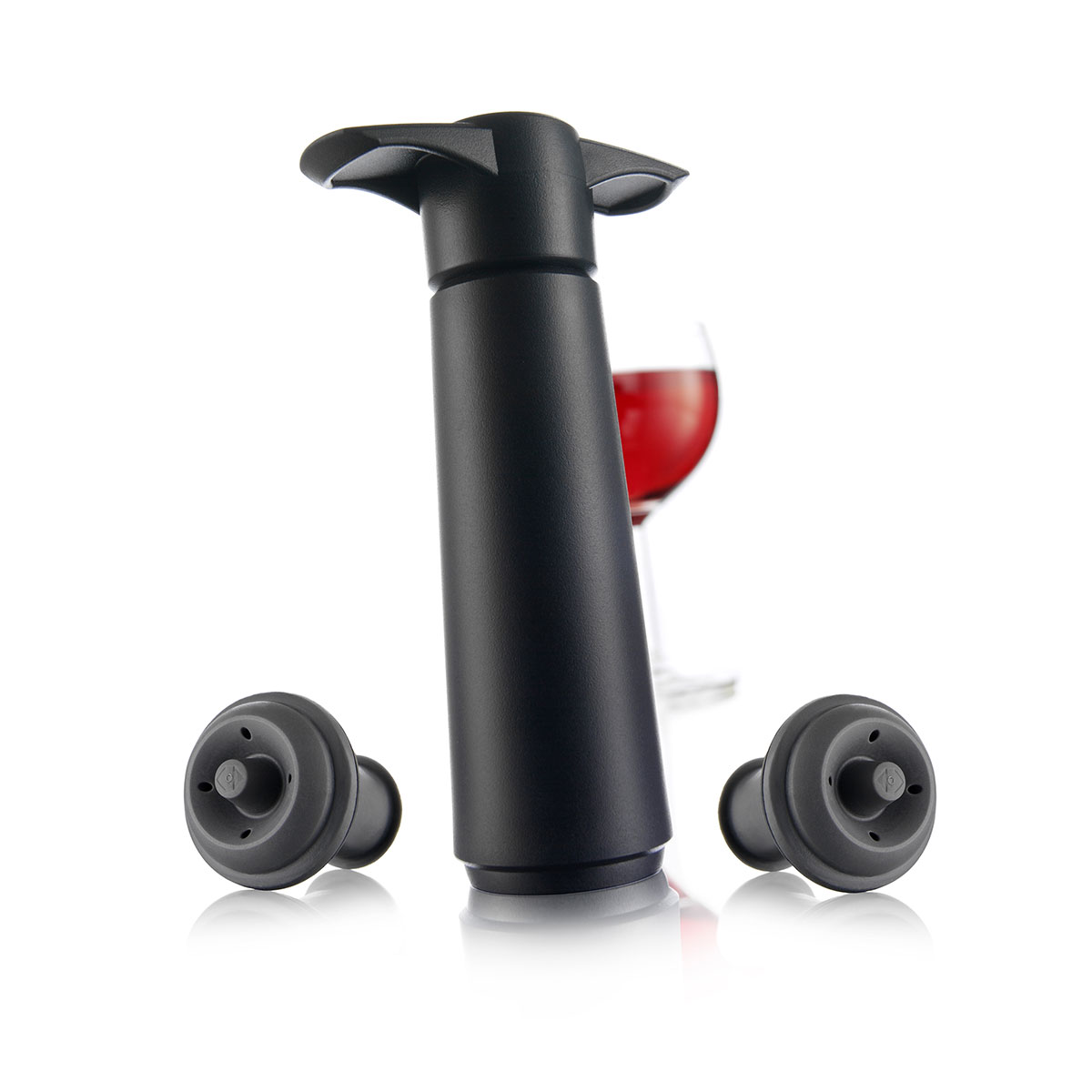Vacu Vin Vacuum Wine Saver Wein Pumpe Verschluss - Schwarz