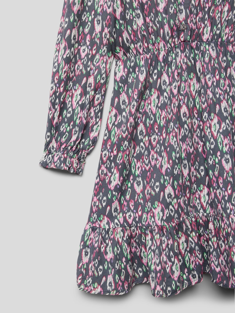 Kleid mit kurzer Knopfleiste Modell 'INKA' in blau