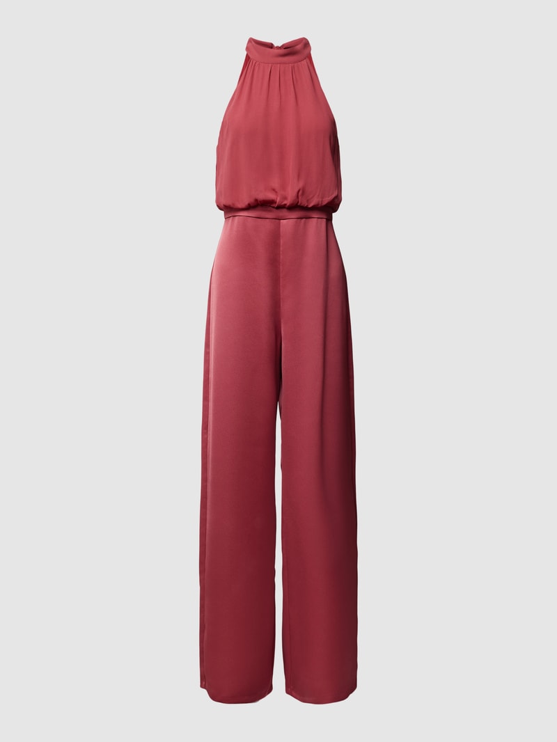 Jumpsuit mit Neckholder Modell 'FARSETTO' in dunkelrot