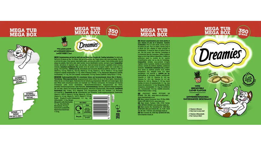 DREAMIES™ Katzenleckerli mit Minze Geschmack Mega Box 350 g