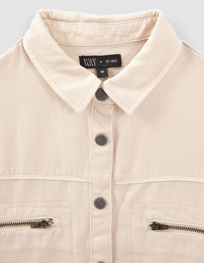 Chemise écrue Lyocell® à poches zippées fille