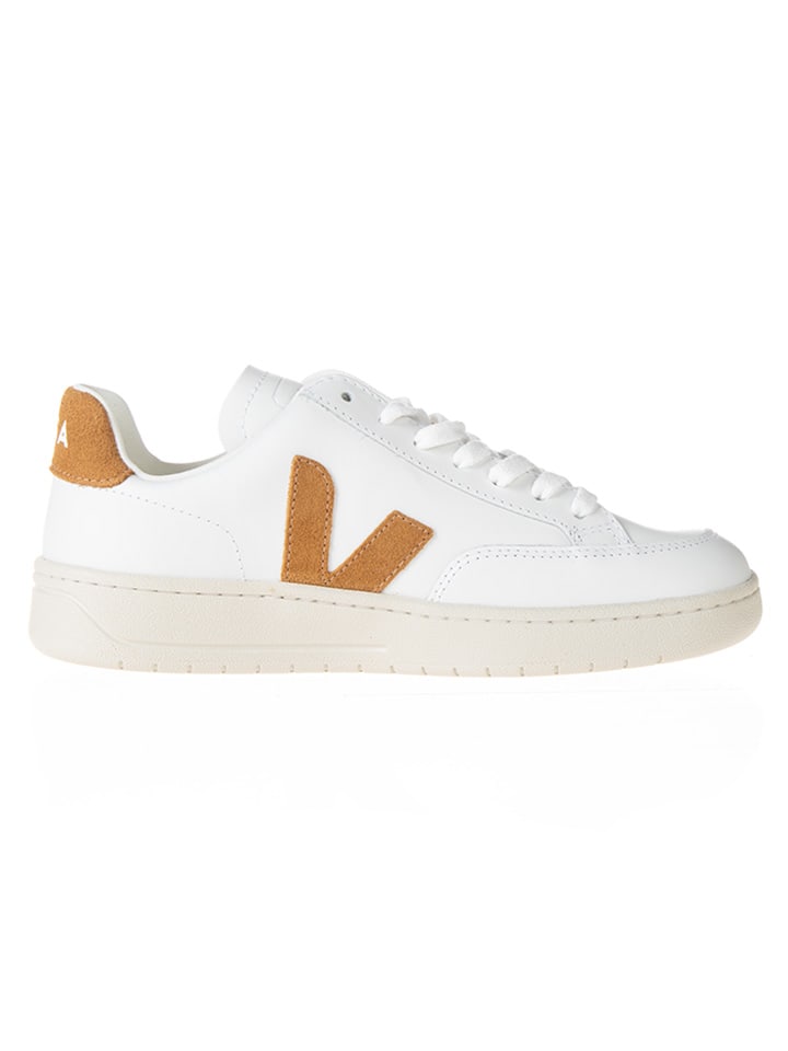 Veja Leder-Sneakers in Weiß/ Hellbraun günstig kaufen