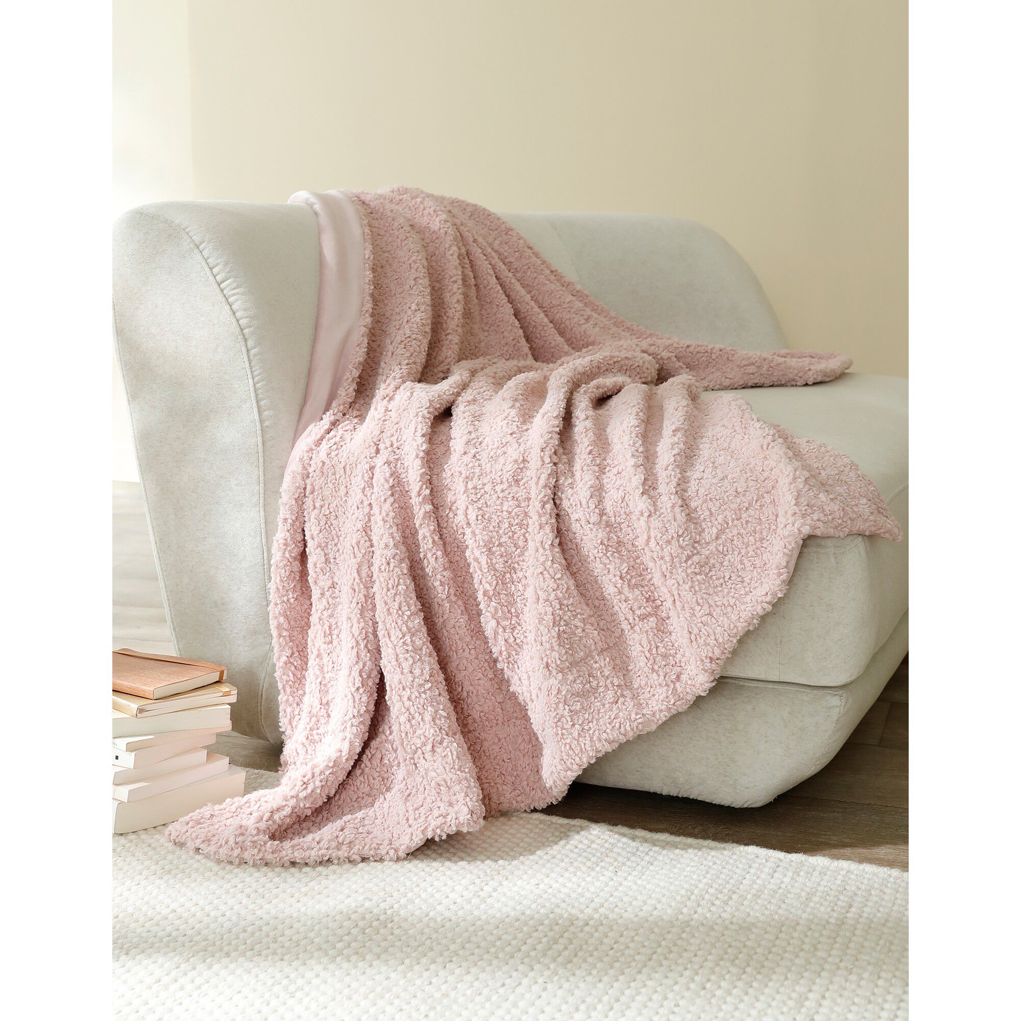 Plaid bouclette sherpa moutonnée