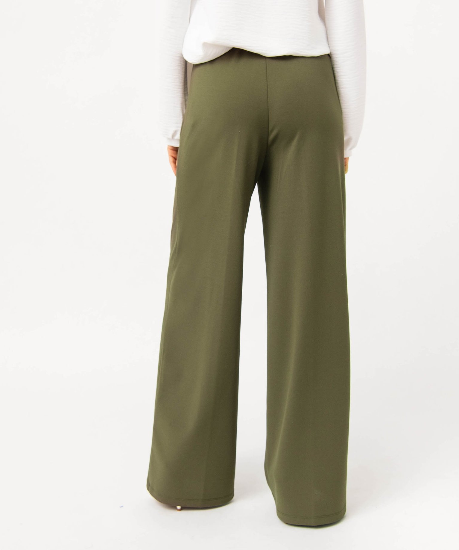 Pantalon en maille extensible avec bijou à la ceinture femme kaki | GEMO
