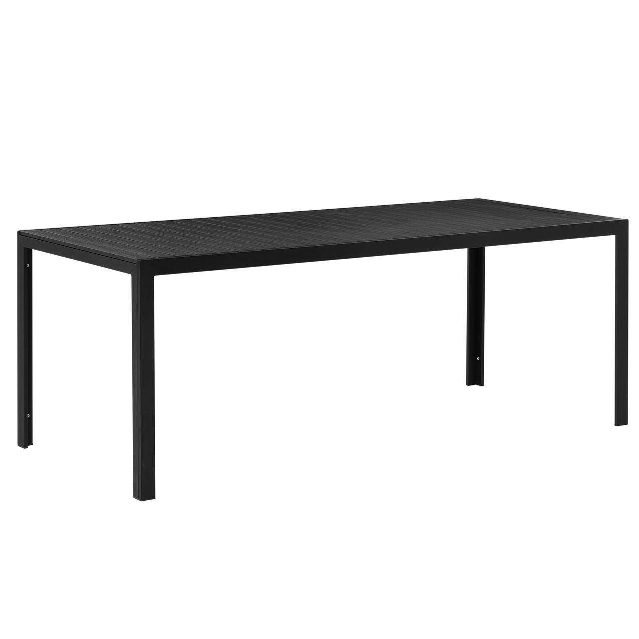 Outsunny Gartentisch Aluminium Tisch Garten Terrasse Holz-Kunststoff WPC Non-Wood schwarz