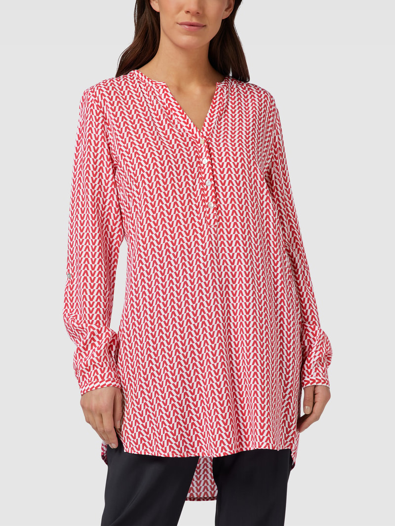 Blusenshirt mit Allover-Muster in metallic rosa