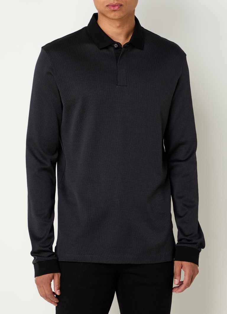 Polo HUGO BOSS H-Pado de corte regular com microdesign e logotipo.