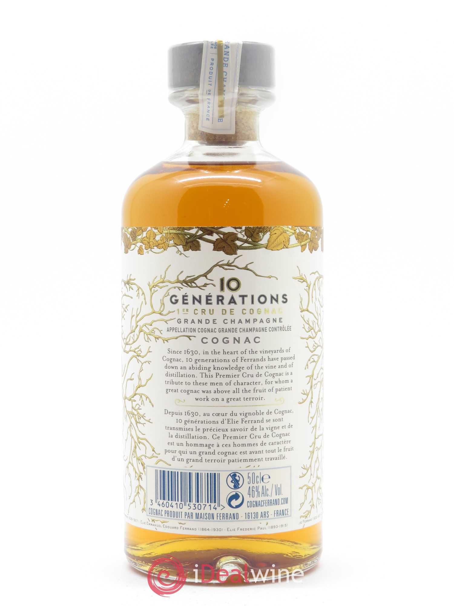 Cognac 10 Generations Pierre Ferrand (50cl)  - Lot de 1 Bouteille