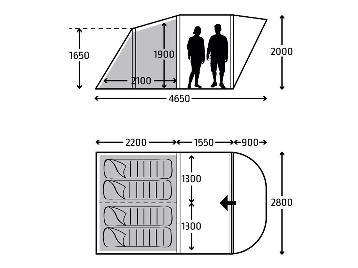 Kampa Brean 4 Air Tunnelzelt