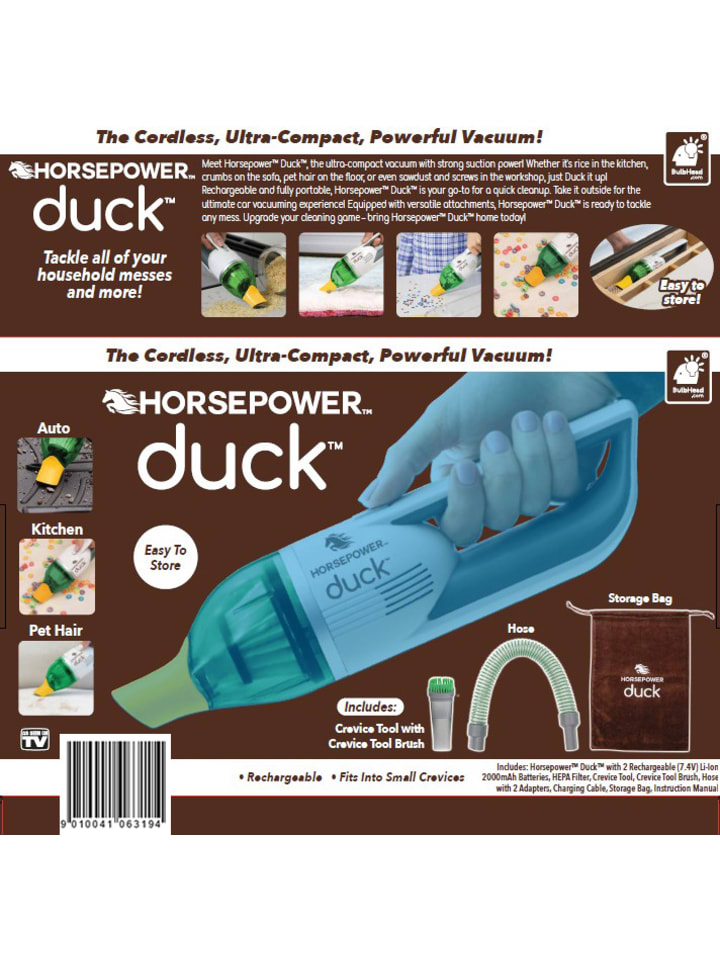 MediaShop Duck Mini-Handstaubsauger 2500 mAh Horsepower in Grün günstig kaufen onesize