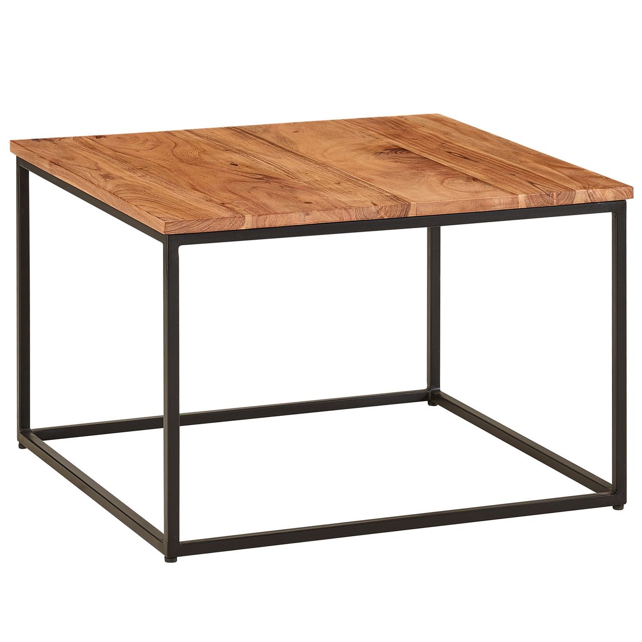 Wohnling Couchtisch 60x60x41 cm Akazie Massivholz Metall