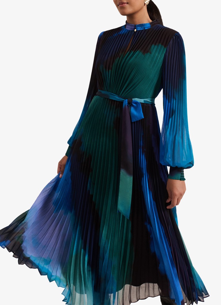 Vestido midi Sophie de Phase Eight Petite con cinturón plisado