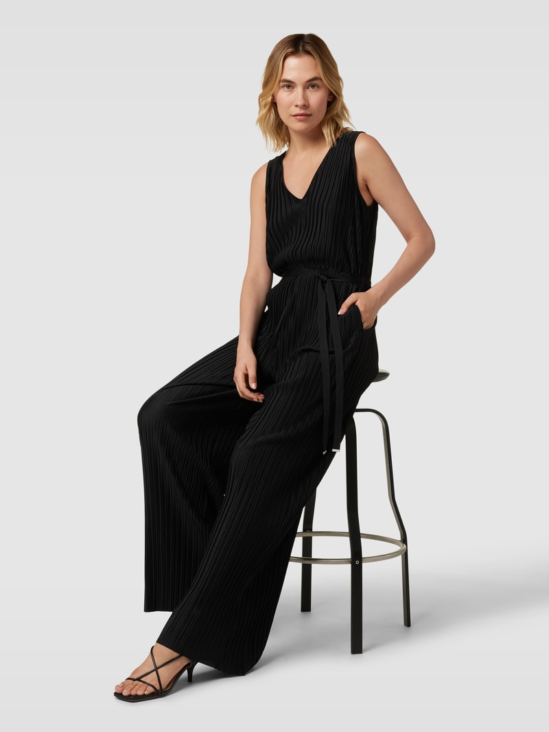 Jumpsuit mit Stoffgürtel Modell 'EDACRIA' in schwarz