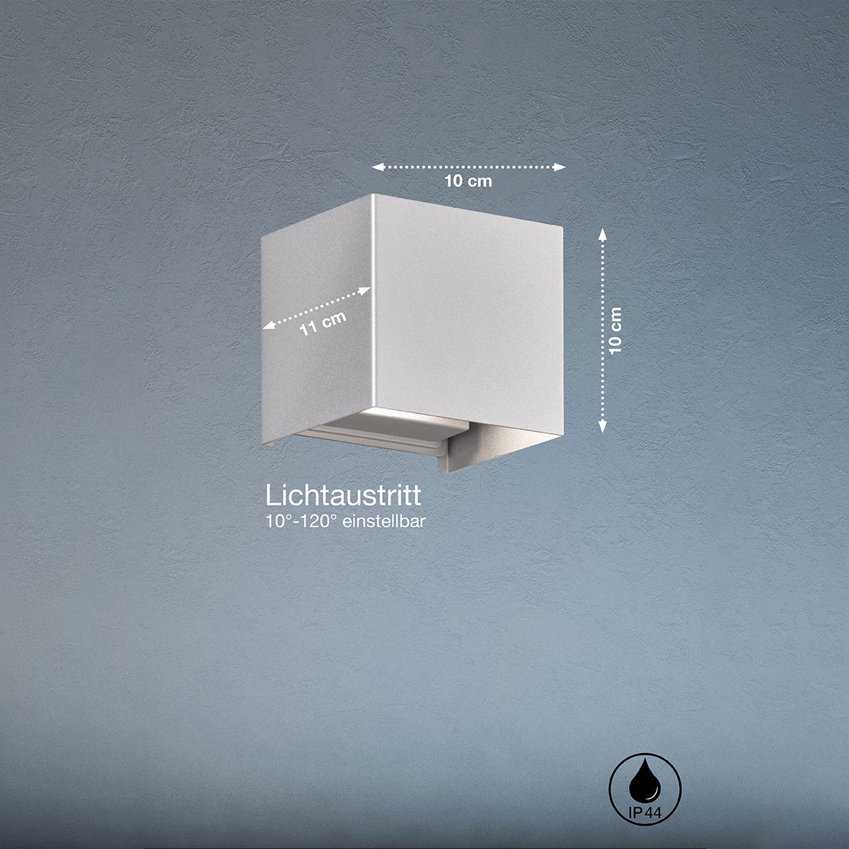 Fischer & Honsel LED Wandleuchte Wall Silber 10 cm