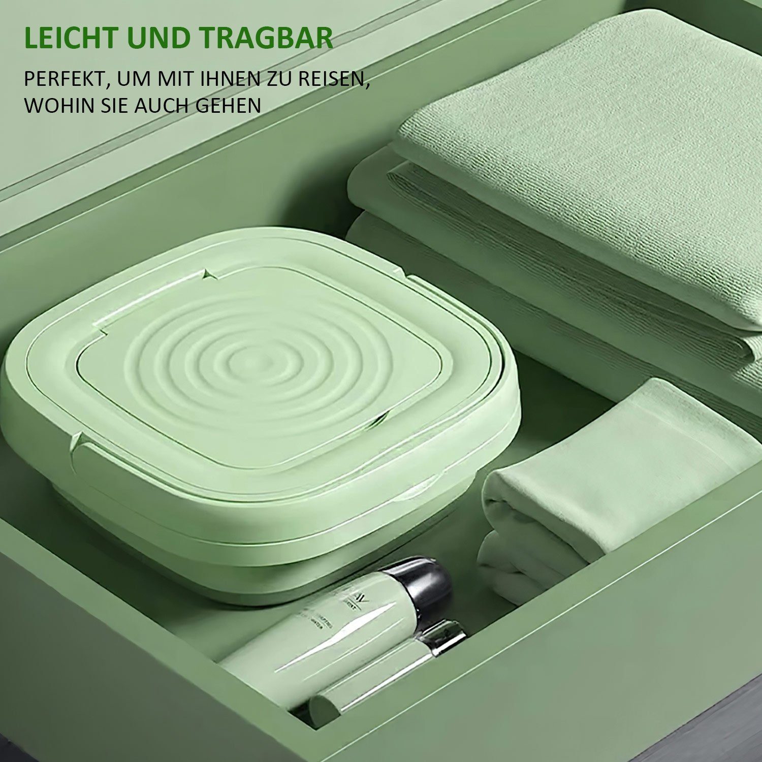 TOPMELON Wäscheschleuder Faltbar-Waschmaschine mit Ablaufkorb Tragbare 3modi
