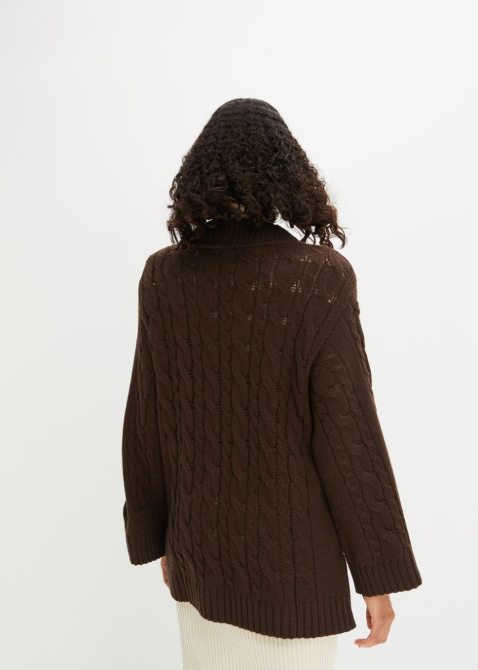 Oversized Pullover mit Zopfmuster
