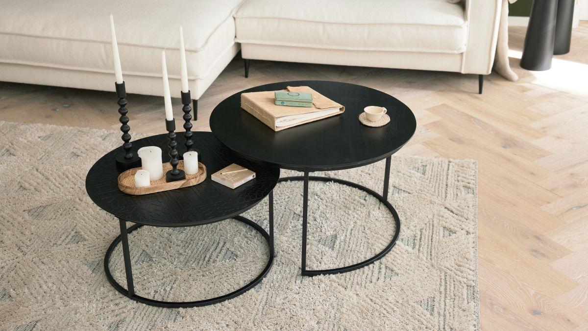 Roomio Couchtisch-Set No. 2001 Schwarz Rund