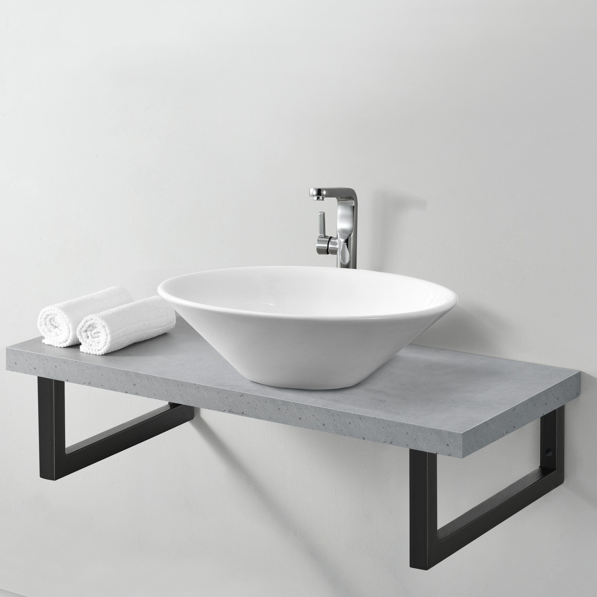 en.casa Tischgestell, Hamina Wandkonsole 2er Set 50 x 20 cm Schwarz