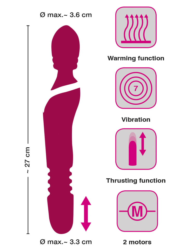 Javida Massagestab Warming & Thrusting Vibe in rot günstig kaufen onesize