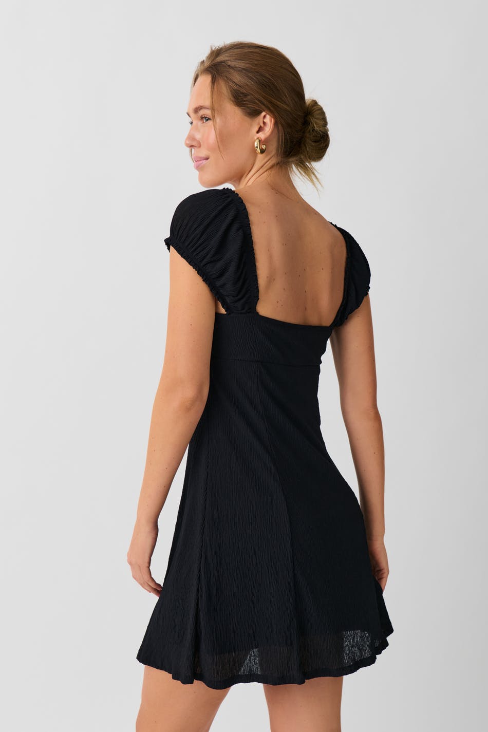 Crinkle mini dress