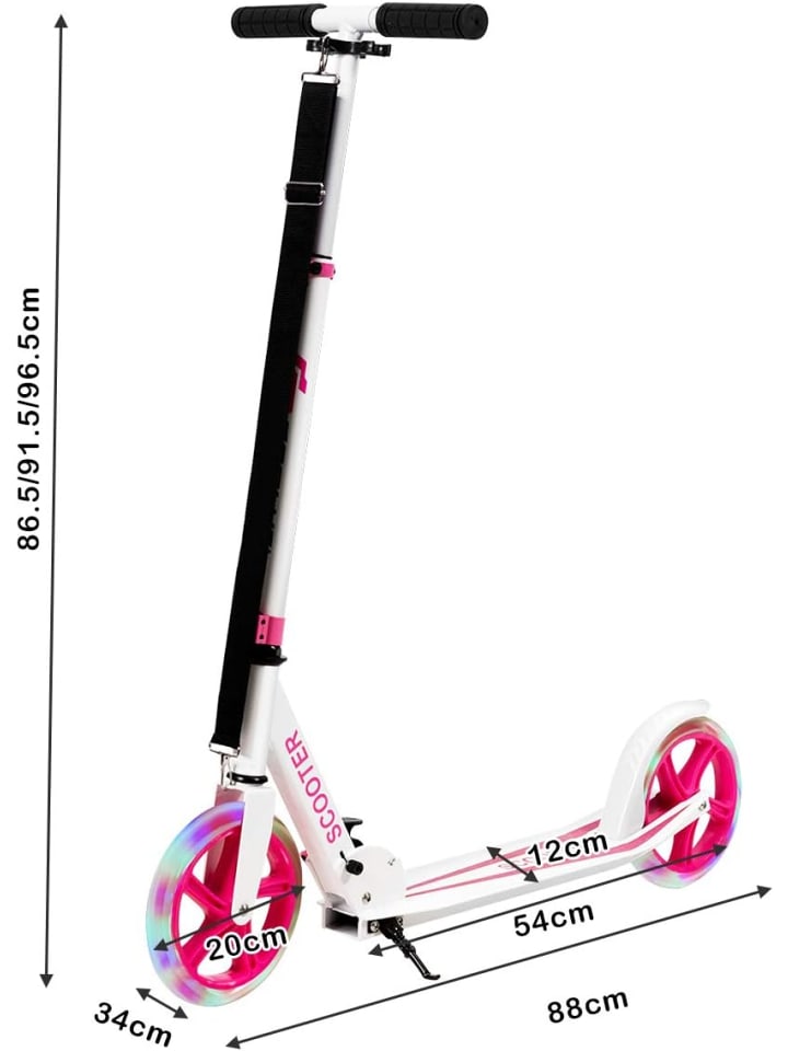 COSTWAY Roller mit 2 LED Rädern ab 10 Jahre in Rosa günstig kaufen 97 cm