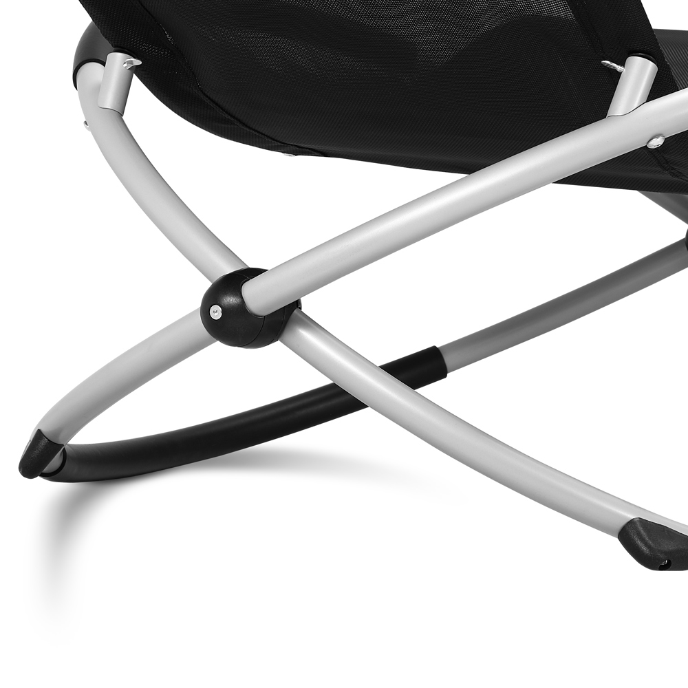 Casaria Relaxliege Neapel Schwarz 170x75x82cm klappbar