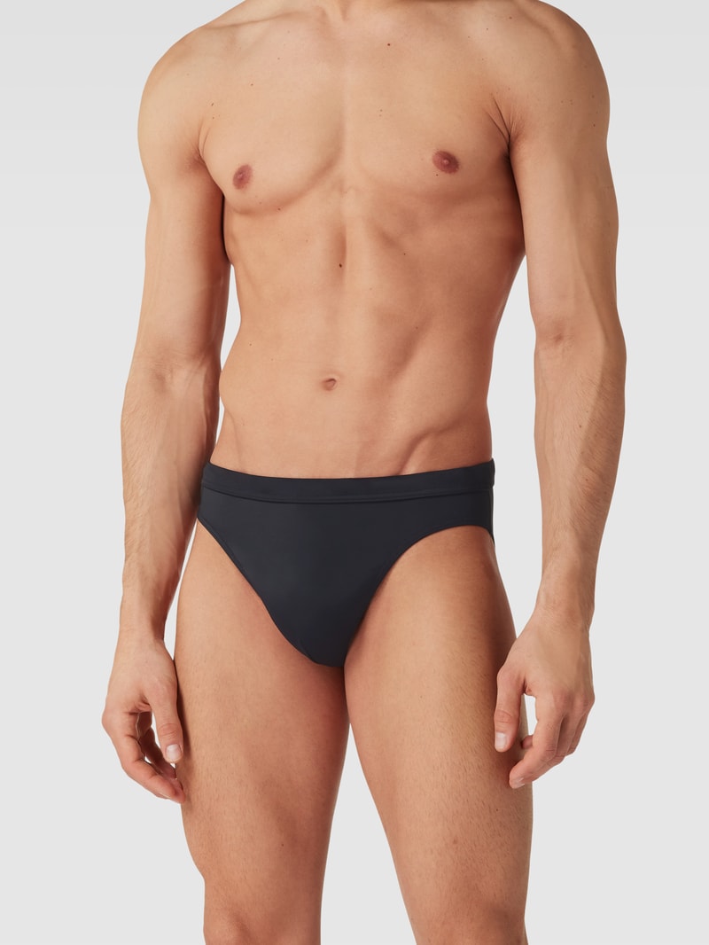Badehose mit elastischem Bund in schwarz