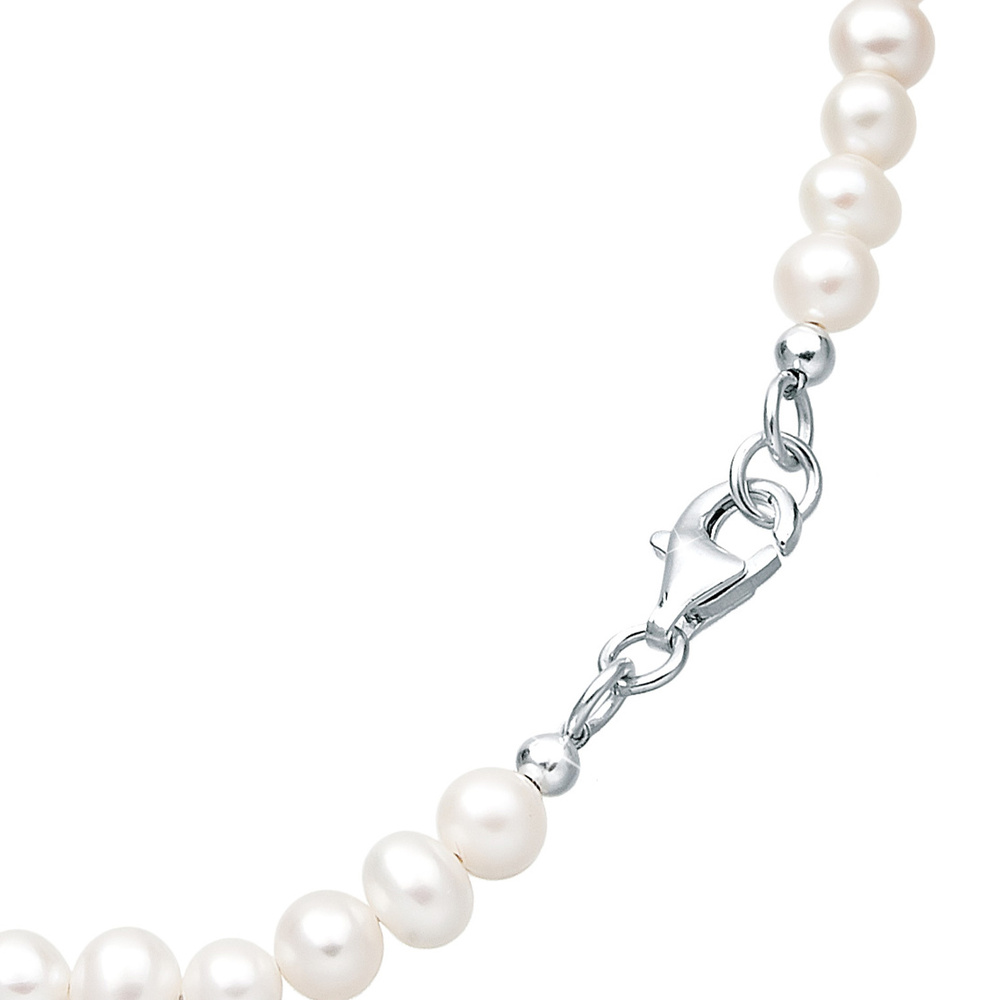 Elli Elli Collier Perle d'Eau Douce Zircone Collier Femme  (925/1000) Argent collier