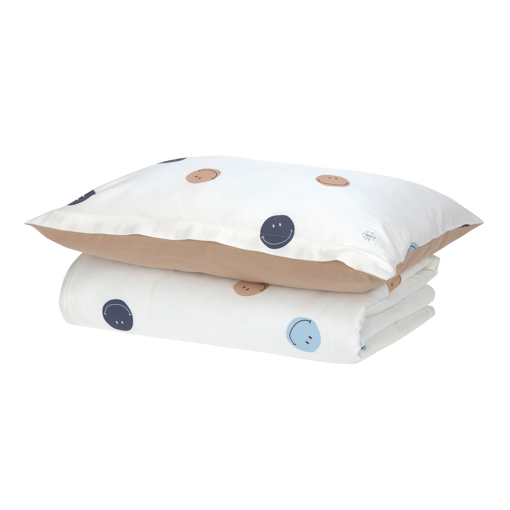 Bettwäsche Set Kinder - Bio Baumwolle, Smile, Braun Milky