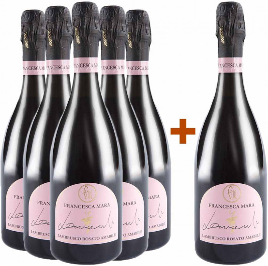 5+1 Paket Lambrusco Rosato Reggiano DOC lieblich - Francesca Mara