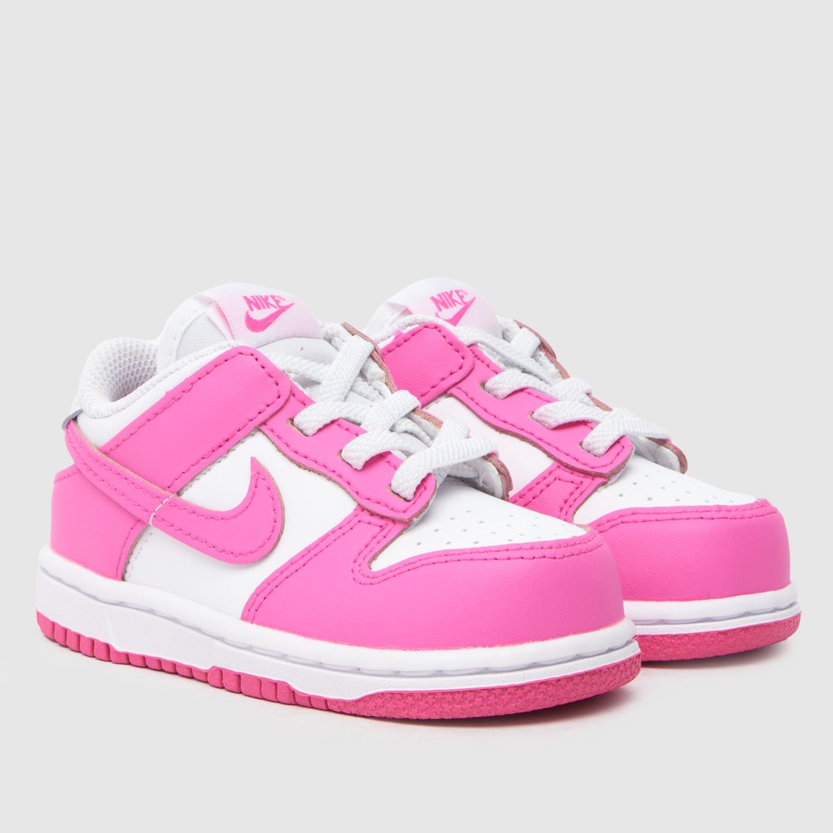 Nike vita & rosa Dunk Low flickor småbarnsskor