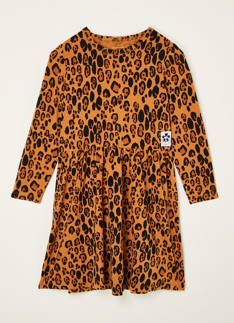 Mini abito Rodini in lyocell con stampa leopardata.
