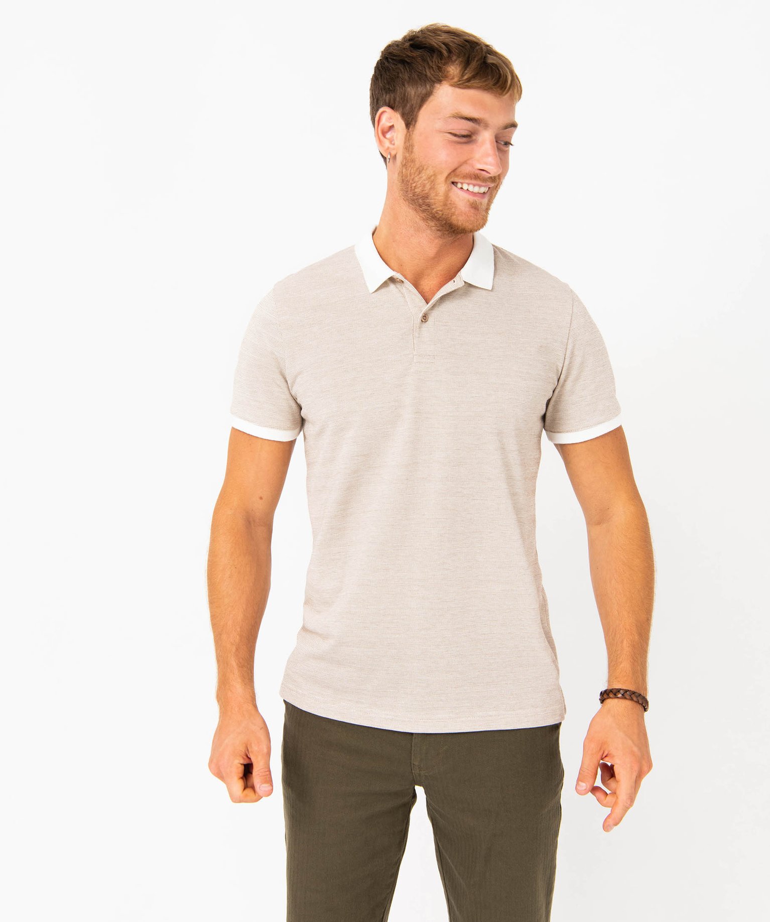 Polo manches courtes en maille piquée homme blanc | GEMO