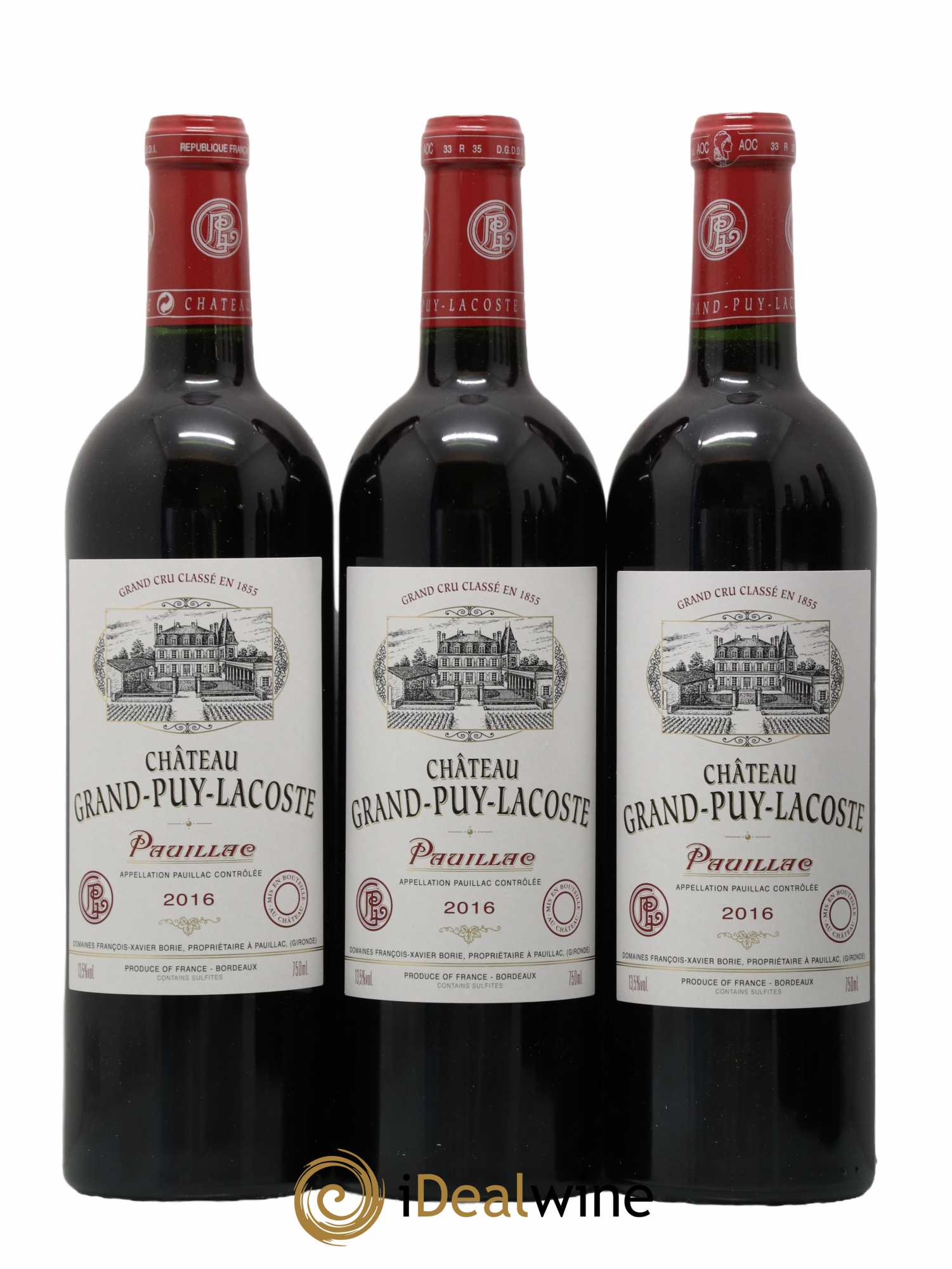 Château Grand Puy Lacoste 5ème Grand Cru Classé  2016 - Lot de 6 Bouteilles