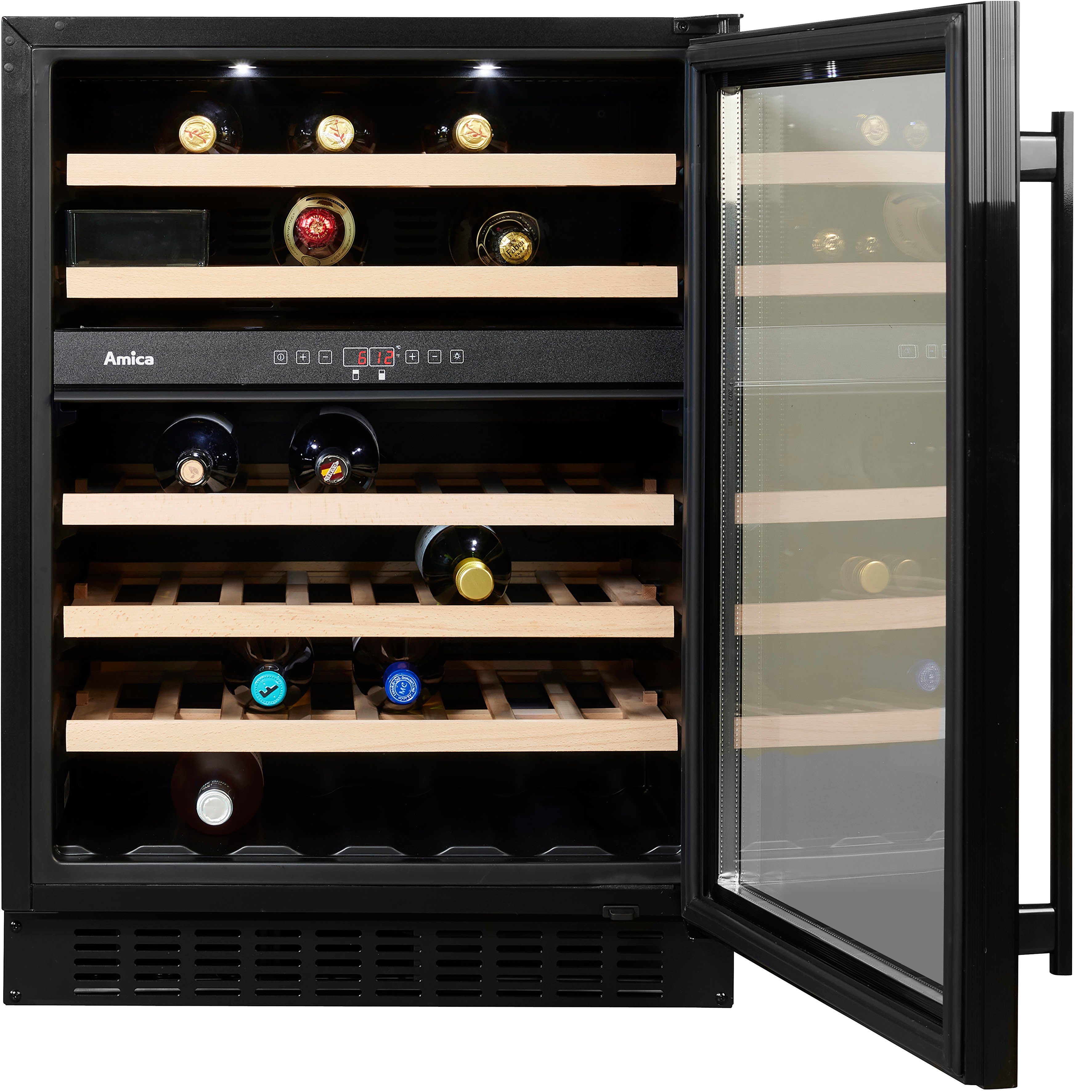 Amica Weinkühlschrank WK 341 110-1 S / WBB 4661 ADB,für 45 Standardflaschen á 0,75l, Standkühlschrank