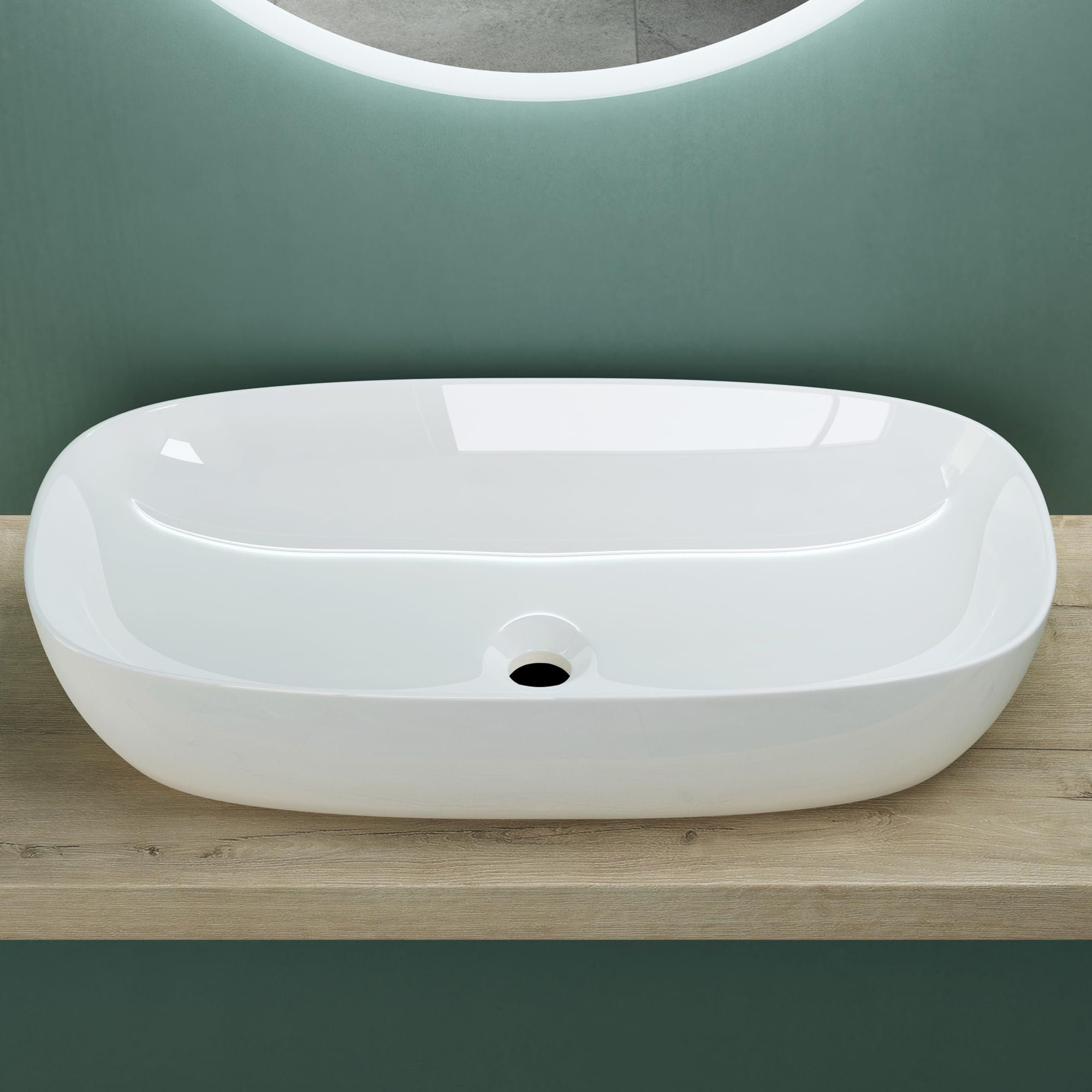 Mai & Mai Aufsatzwaschbecken Waschschale Br104 Waschbecken aus Keramik Nano-Beschichtung