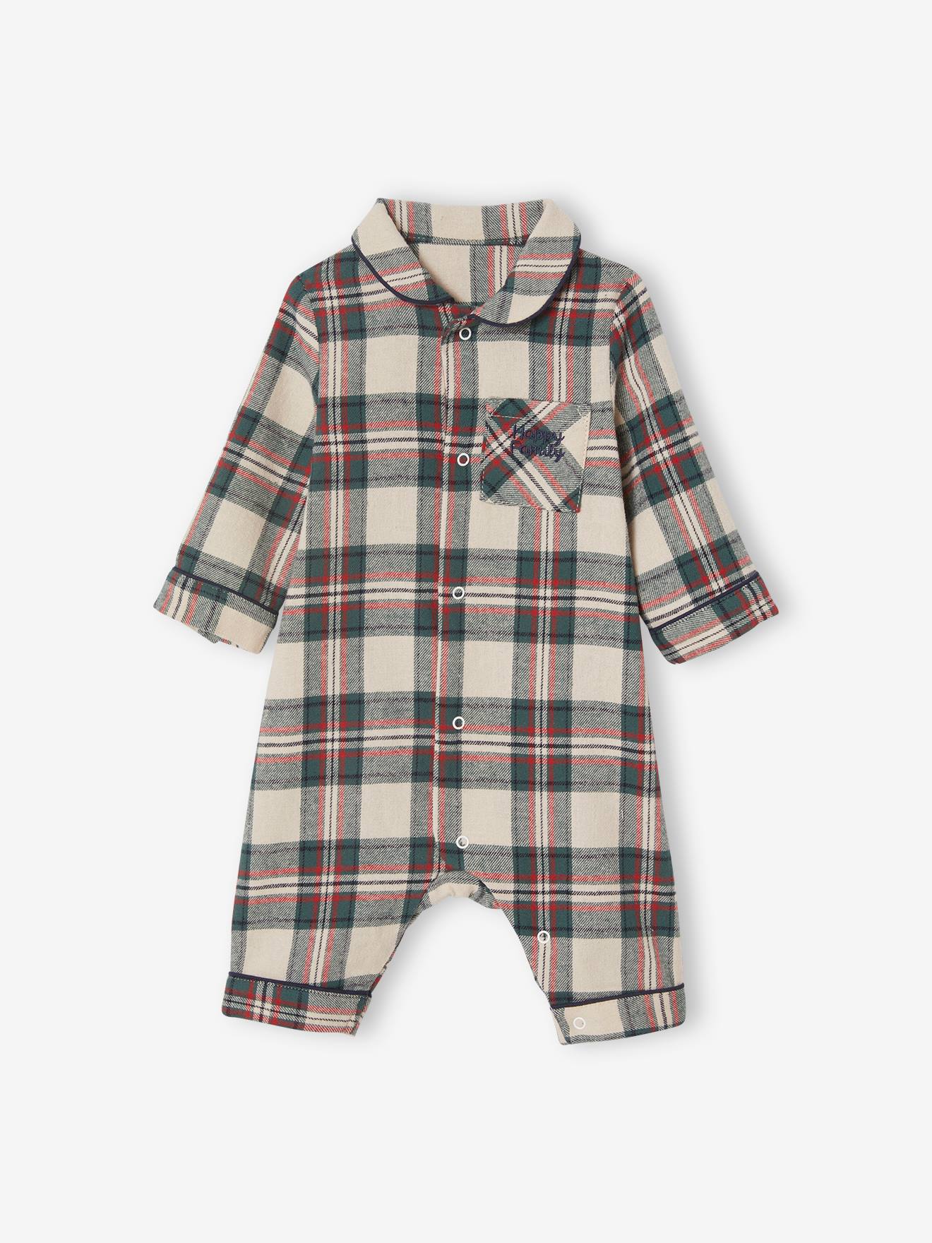 Pyjama de Noël bébé spécial capsule famille en flanelle écru