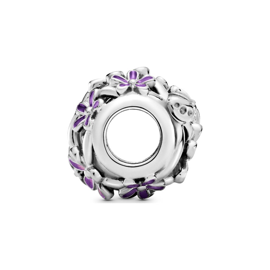 Pandora Charm Moments Offen gearbeitetes, lilafarbenes Gänseblümchen
