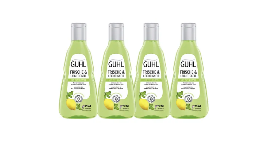 GUHL Shampoo Frische & Leichtigkeit Anti Fett 4er-Pack 1000 ml