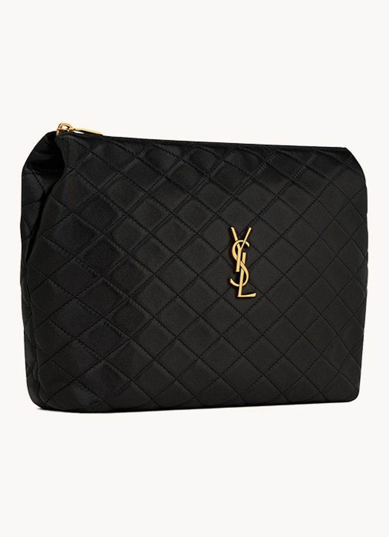 Τσάντα καλλυντικών Saint Laurent Gaby από καπιτονέ δέρμα αρνιού