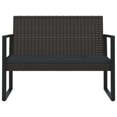 vidaXL Loungesofa 4-tlg. Garten-Lounge-Set mit Kissen Schwarz Poly Rattan, 4 Teile