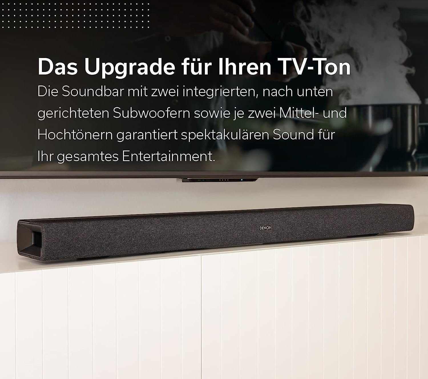 Denon DHT 2.1 TV Soundbar mit Subwoofer, Bluetooth, HMDI ARC, Dolby Atmos Stereo 2.1 Soundsystem (Bluetooth, Surround System, Heimkino, Lautsprecher, Heimkinosystem, Dolby)