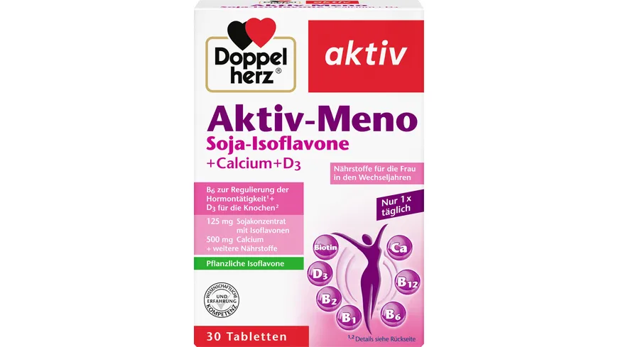 Doppelherz Aktiv-Meno Soja-Isoflavone + Calcium + D3 30 Tabletten