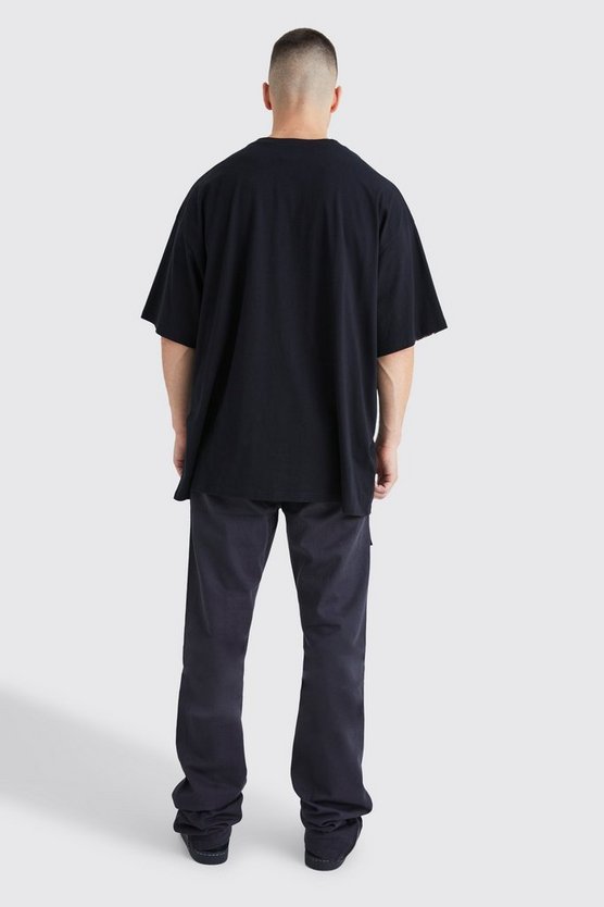 Tall Slim-Fit Cargohose mit Reißverschluss und Farbspritzern