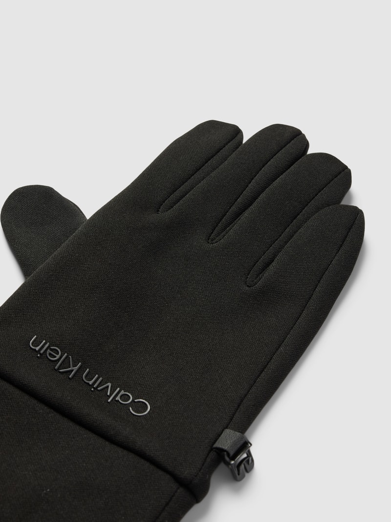 Touchscreen-Handschuhe mit Label-Detail Modell 'PERFORMANCE' in schwarz