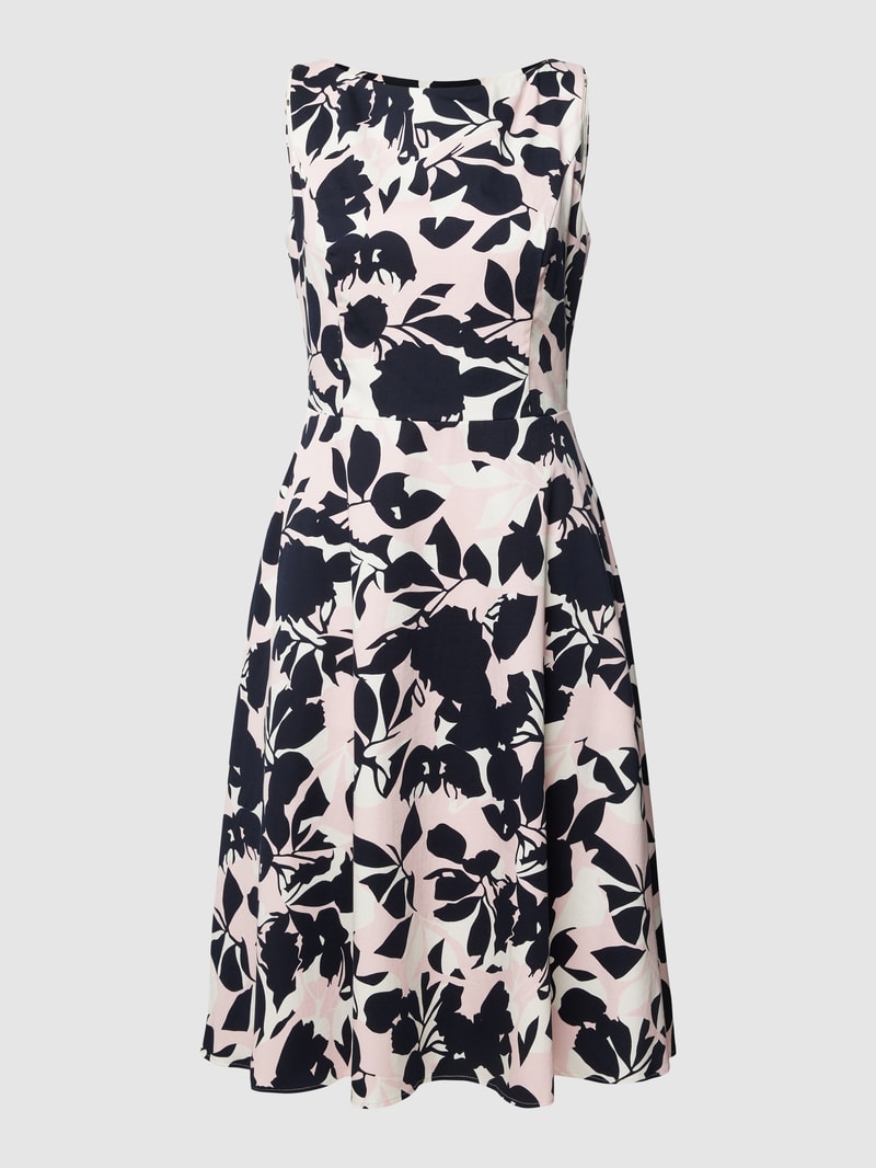 Cocktailkleid mit floralem Muster in rosé